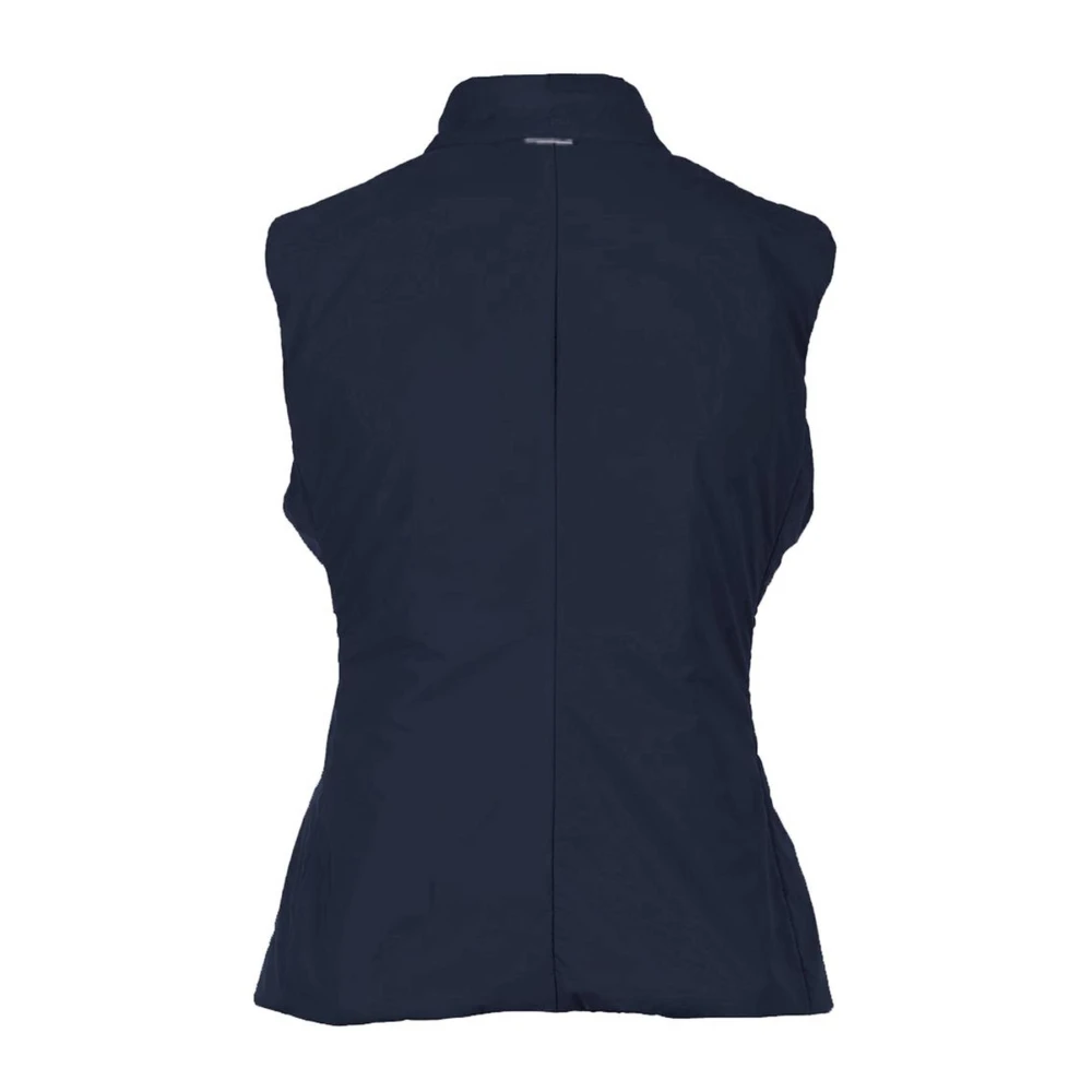 People of Shibuya Blauwe Nylon Rits Vest met Zakken Blue Dames