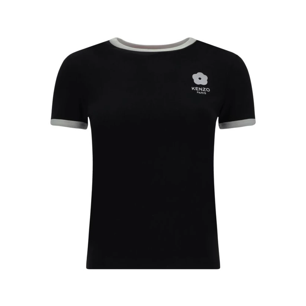 Kenzo Boke Katoenen T-shirt met Merk Monogram Black Dames