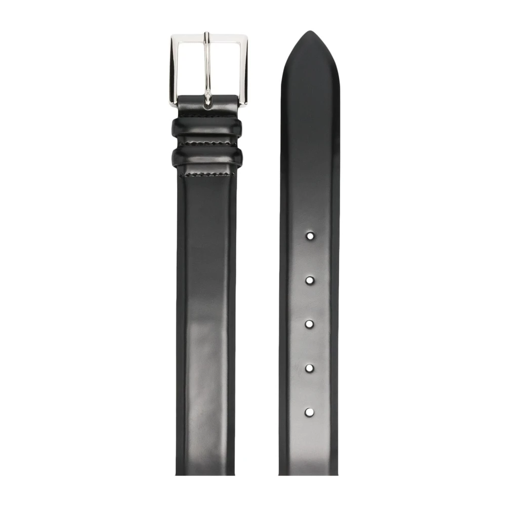 Orciani Zwarte Leren Riemen Black Heren