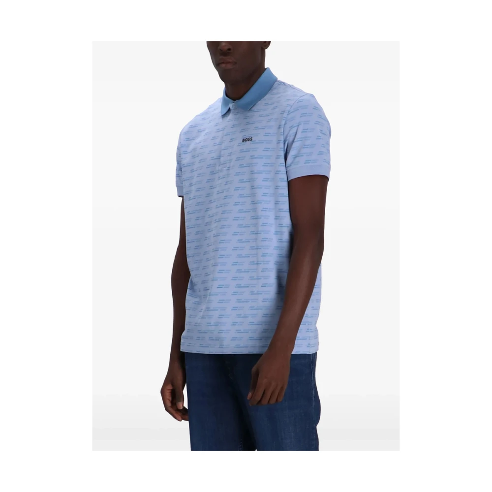 Hugo Boss Korenbloemblauwe Polokraagtrui Blue Heren
