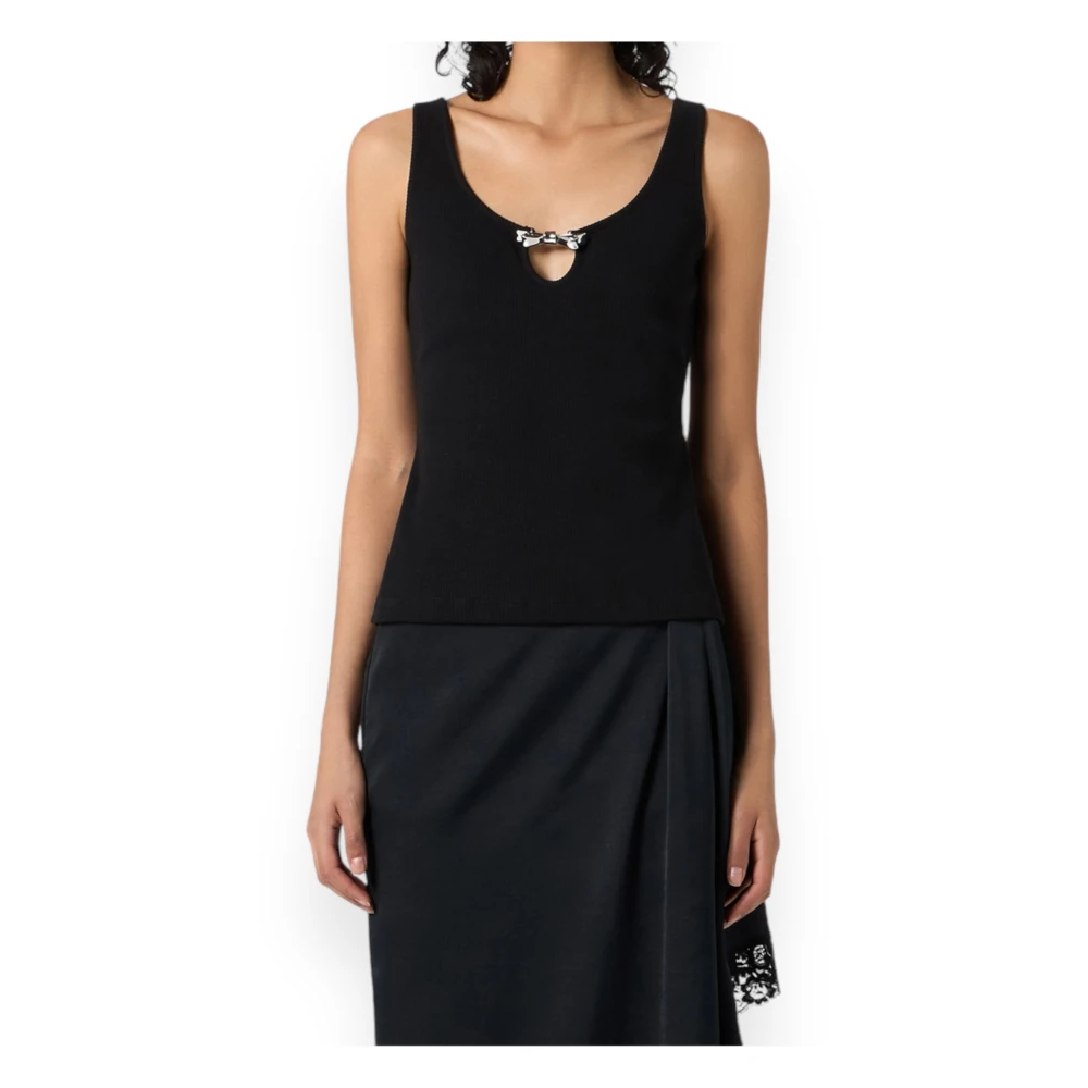 Blumarine Geribbelde Tanktop Black Dames