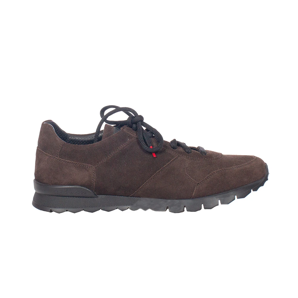 Kiton Handgemaakte leren sneakers Heren Schoenen Bruin