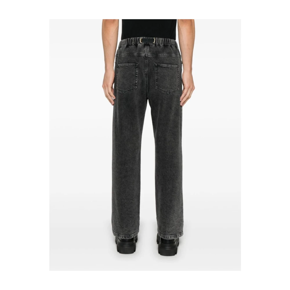 White Sand Zwarte Katoenen Elastische Taille Jeans Black Heren