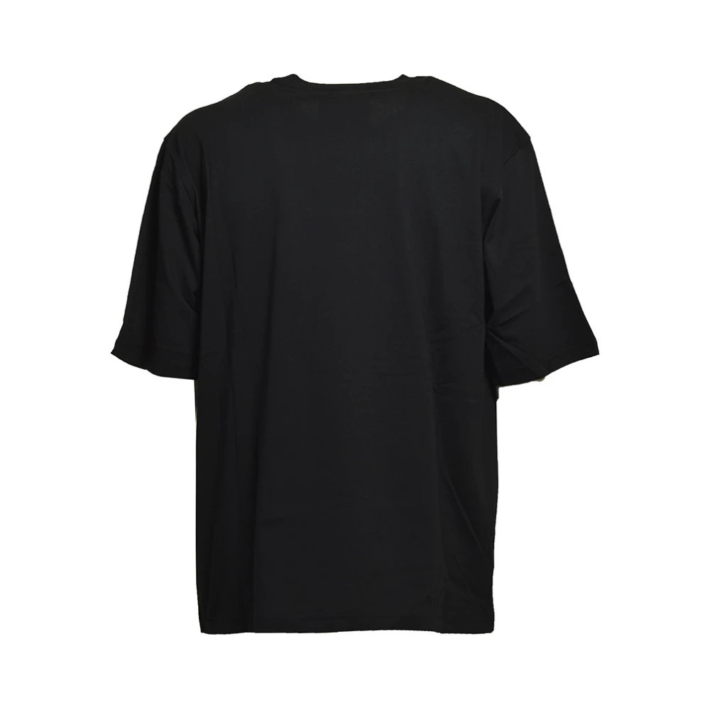 Moschino Zwarte T-shirts en Polos met Logo Borduursel Black Heren