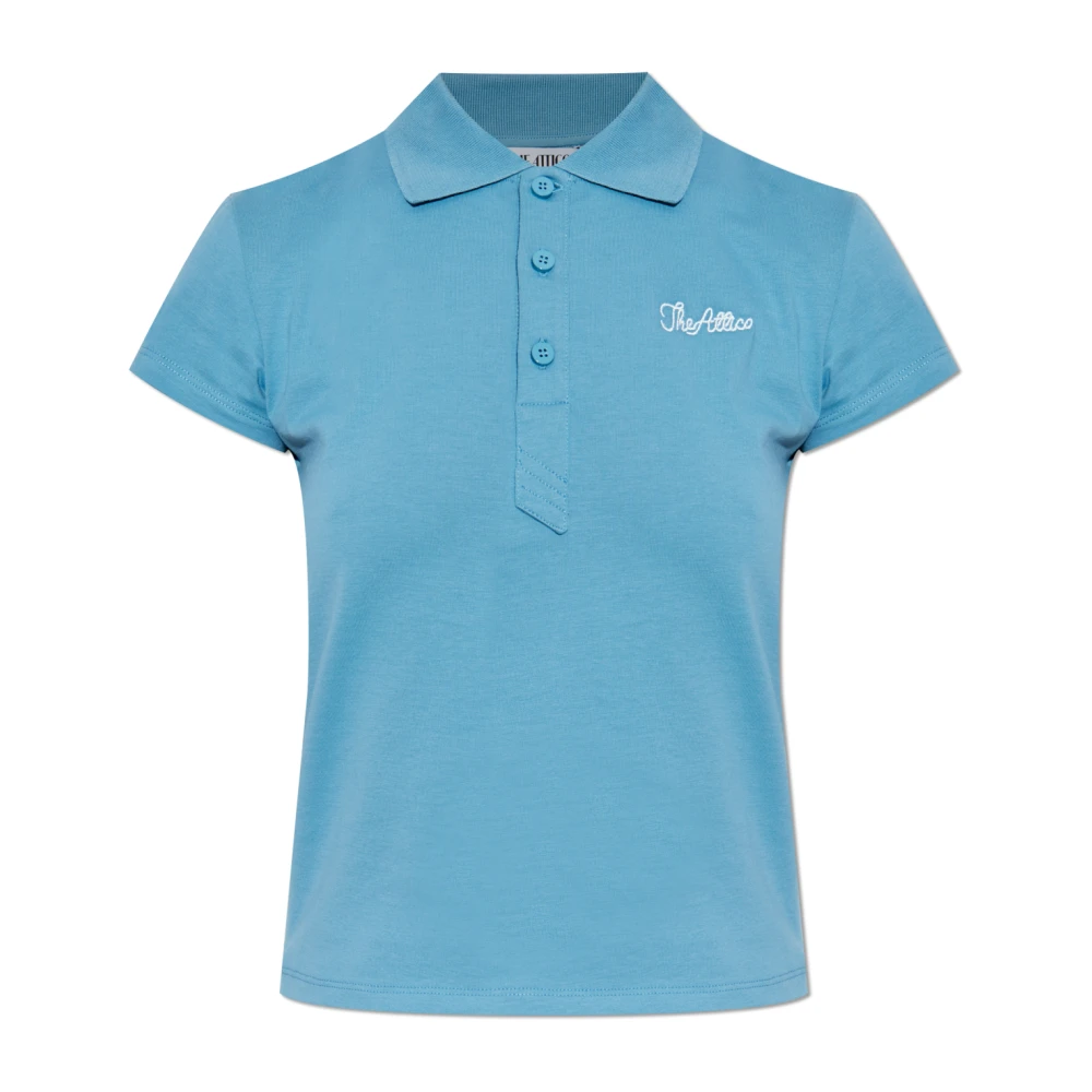 The Attico Women's Blue Polo Shirts, M, Polo With Logo