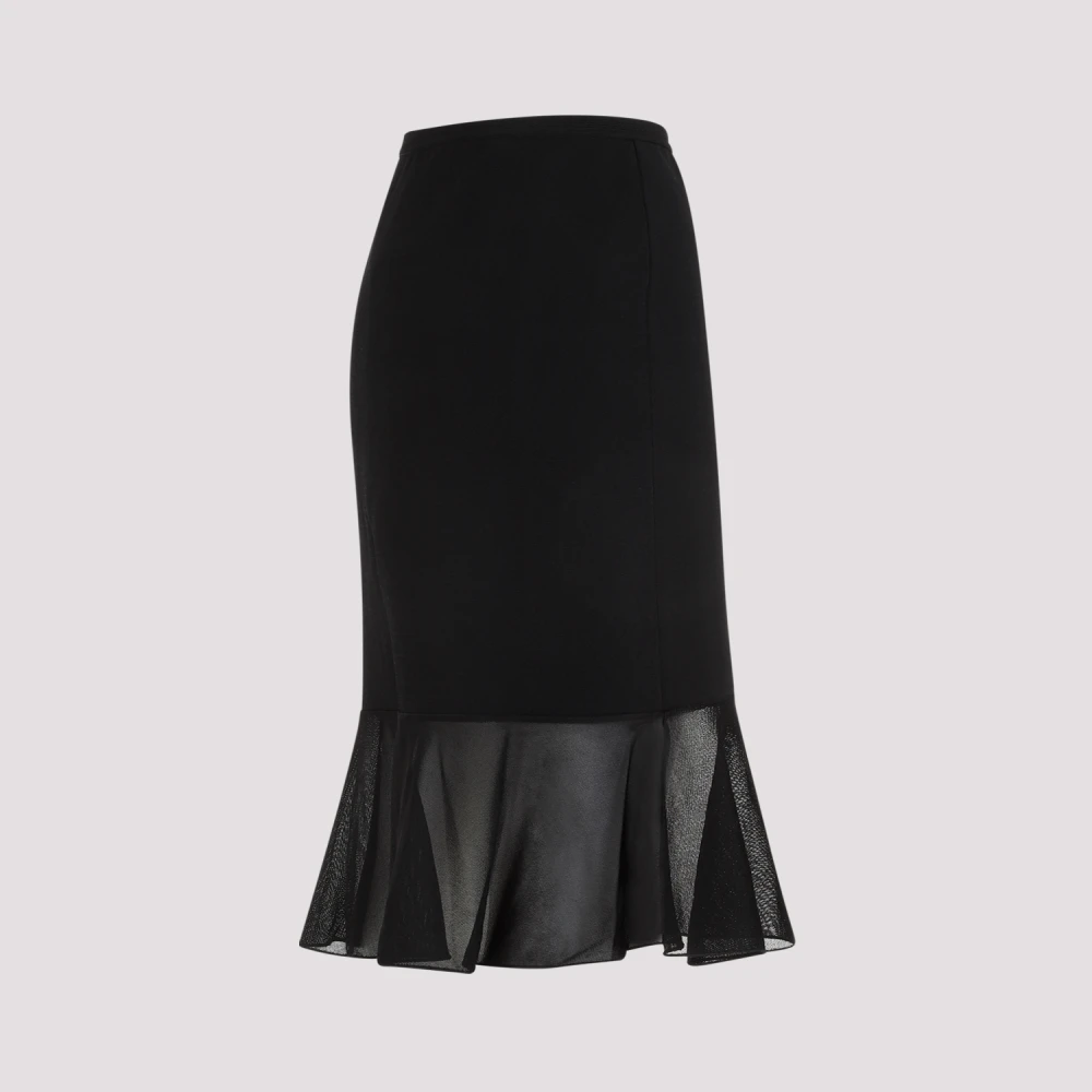 Tom Ford Zwarte Gerimpelde Rok met Transparante Details Black Dames
