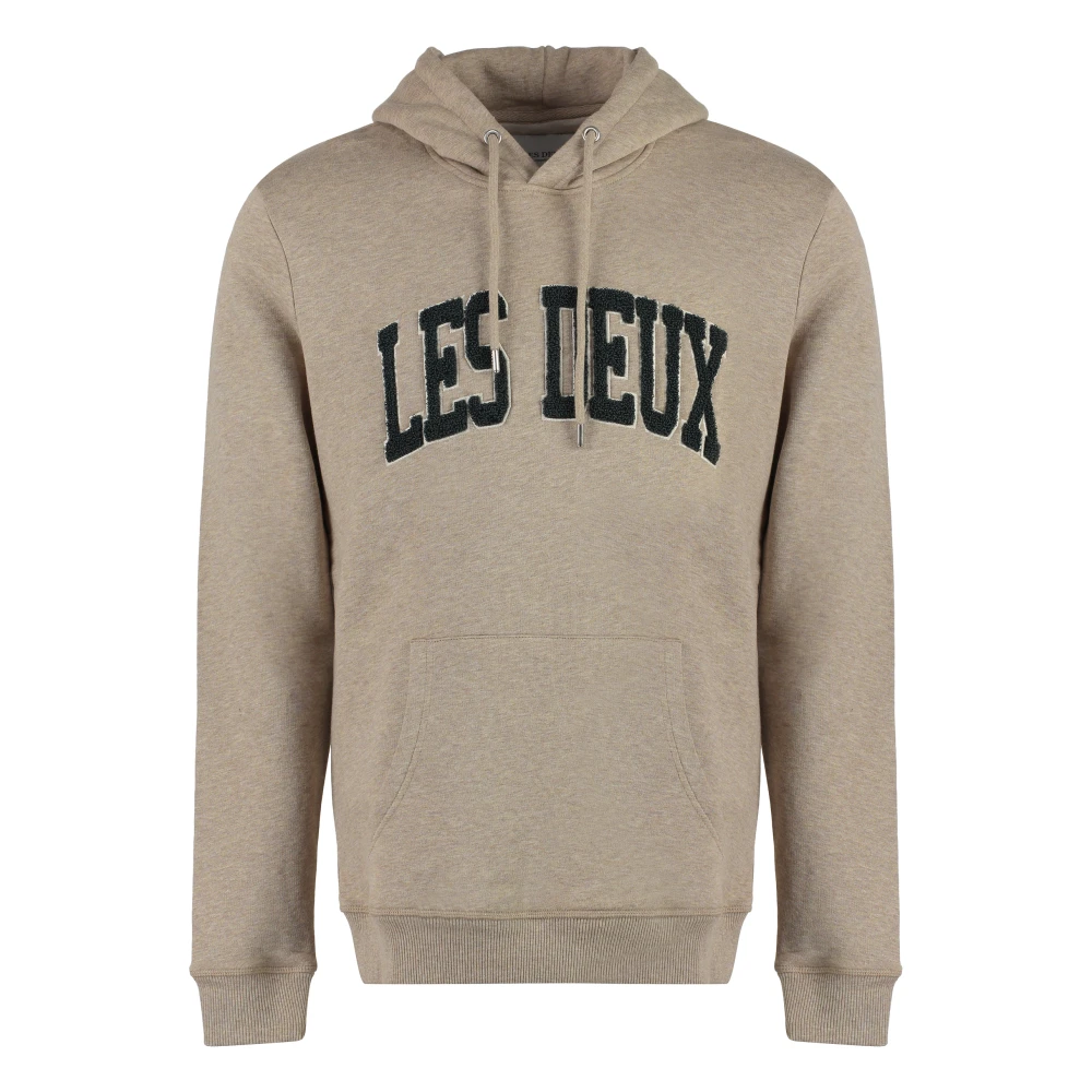 Les Deux Crane Organisch Katoenen Hoodie Beige Heren