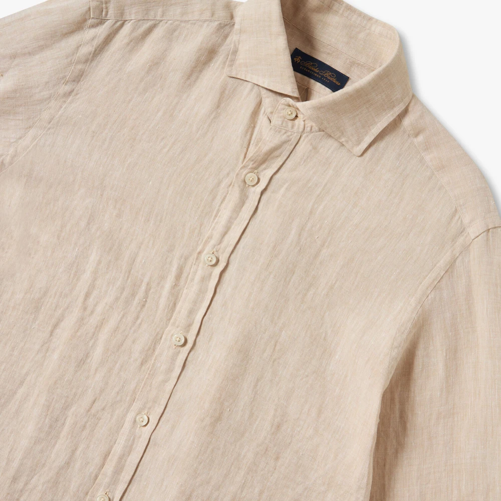 Brooks Brothers Zandkleurig linnen casual overhemd Beige Heren