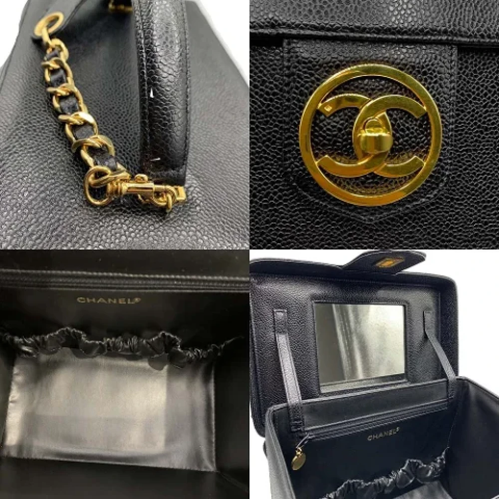 Chanel Vintage Pre-owned Leather handbags Black Dames