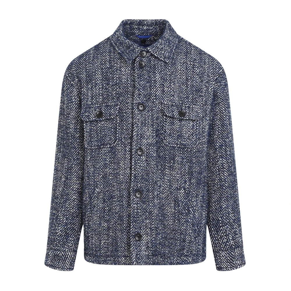 ETRO Blauw Wolblend Overhemd Aw24 Blue Heren