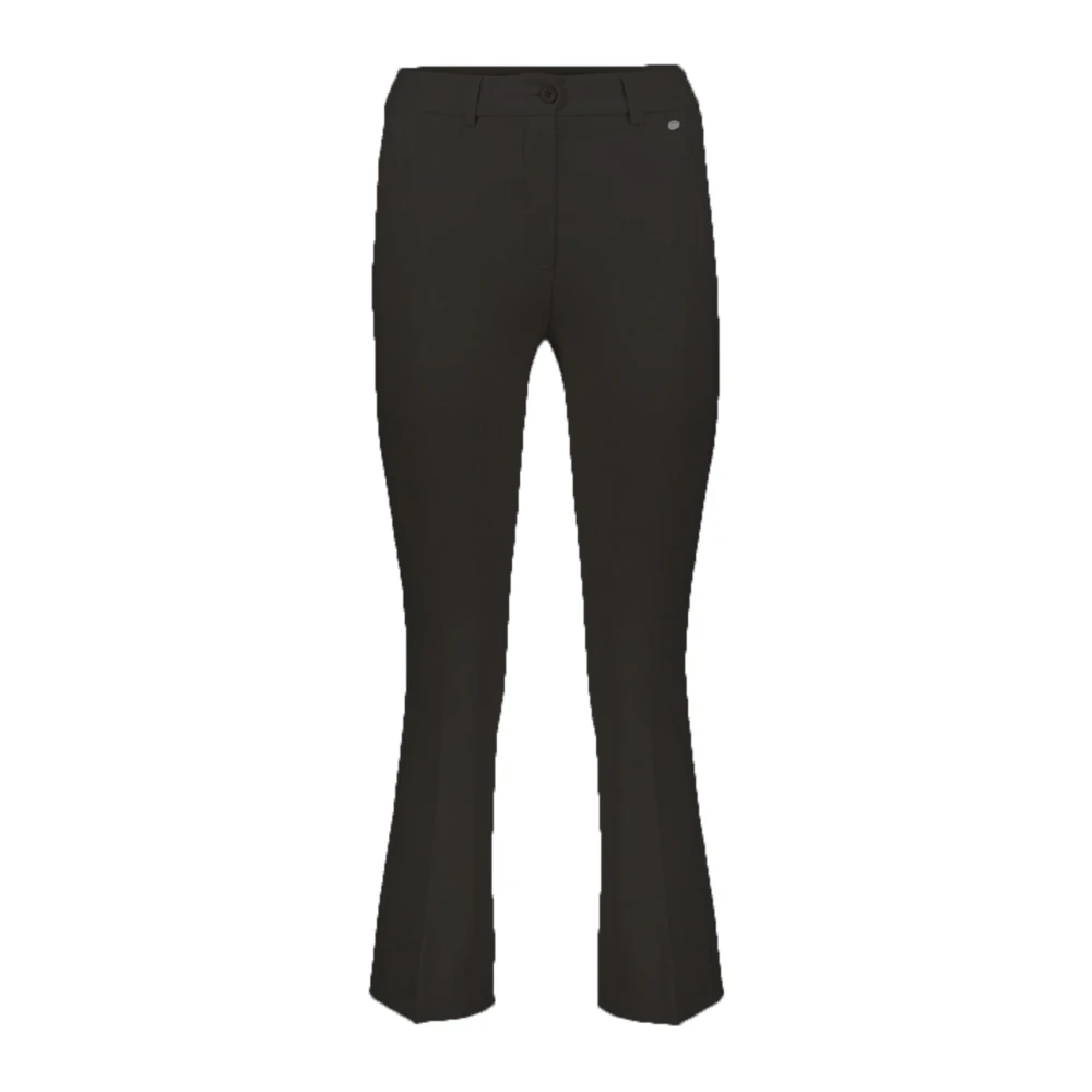 Herno Women's Black Wide Trousers, S, Flared Cropped Trousers