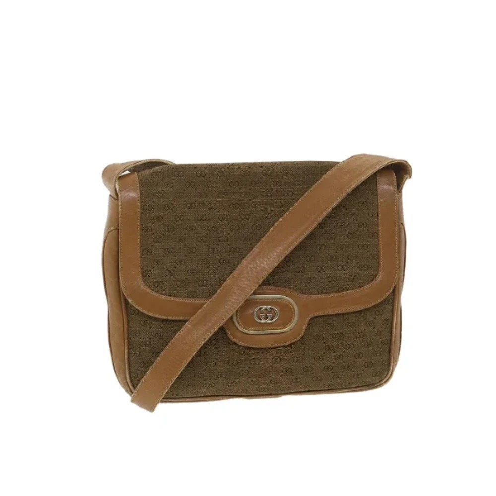 Gucci Vintage Pre-owned Canvas gucci-bags Beige Dames