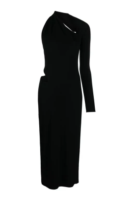 Enaxlad midi-klänning med cut-out