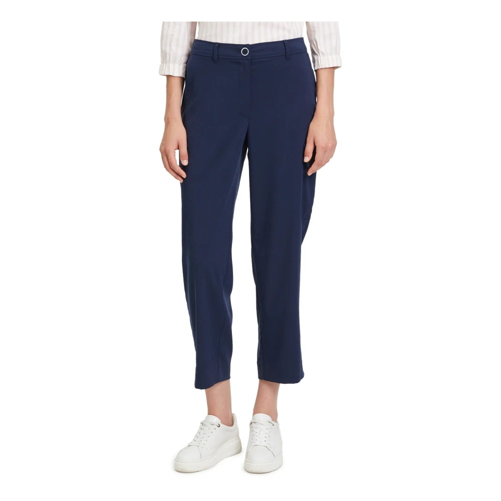 Betty & Co Casual High Waist Broek met Zakken Blue Dames