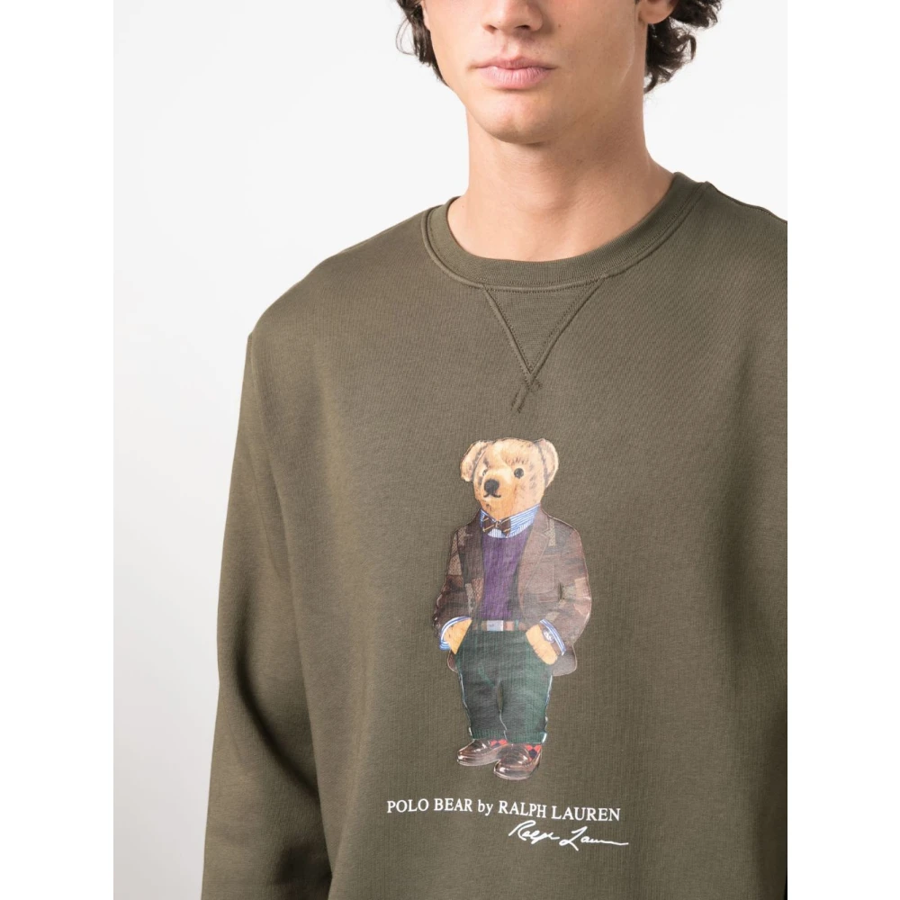 Ralph Lauren Geborduurde Polo Bear Sweatshirt Green Heren