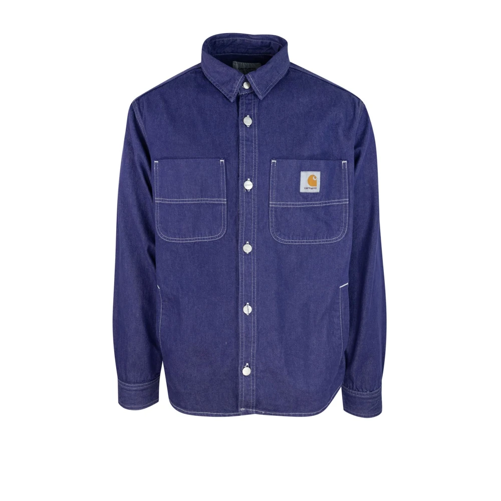 Carhartt WIP Blauwe Denim Overhemd Jas Blue Heren