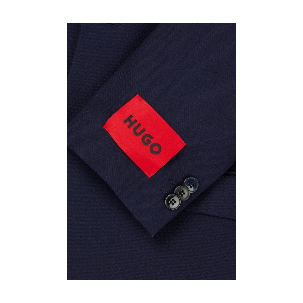Hugo Boss Blauw Wolmix Extra-Slim-Fit Pak Blue Heren