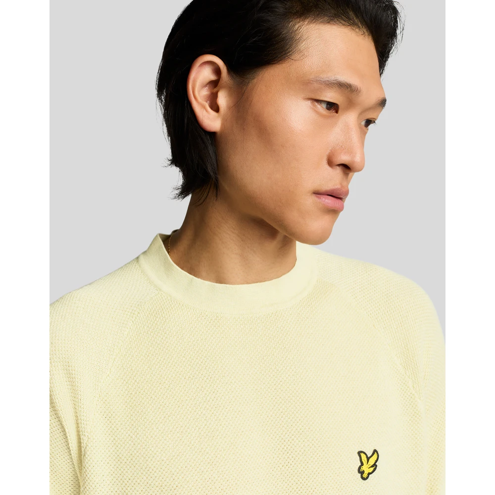 Lyle & Scott Mid Knits Linnenmix Gebreid T-shirt Yellow Heren