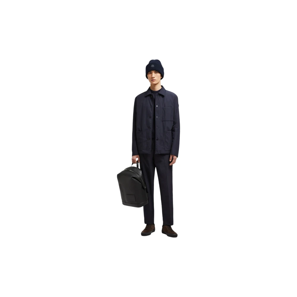 Moncler Navy Micro Ventile Jogging Broek Blue Heren