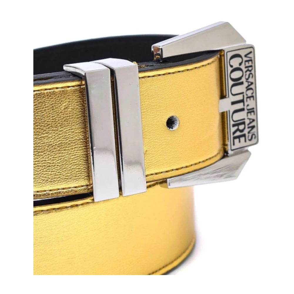Versace Jeans Couture Metalized PU Damesriem Yellow Dames
