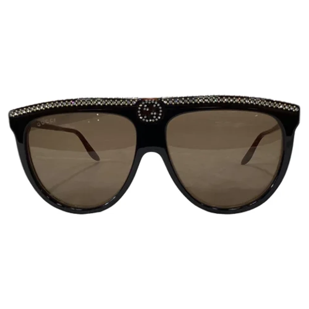 Gucci Vintage Pre-owned Plastic sunglasses Black Dames