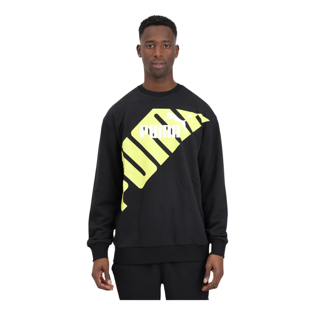 Puma Zwarte Grafische Power Sweater Black Heren