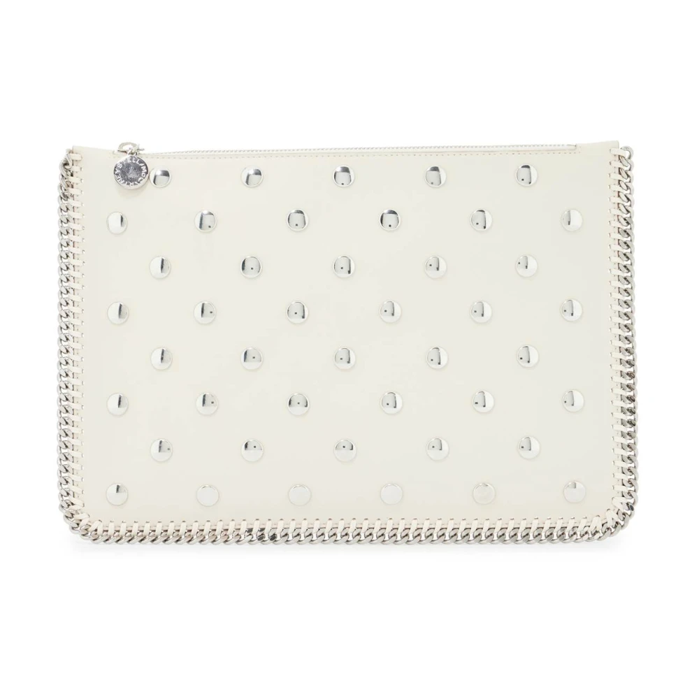 Stella Mccartney Gestikte Pouch met Ketting Sluiting Beige Dames