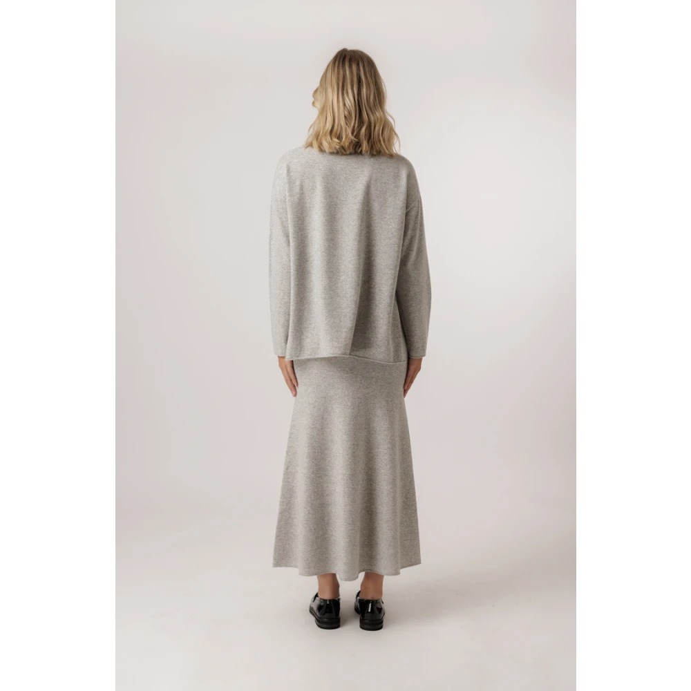 drykorn Grijze Maxi Rok met Elastische Tailleband Gray Dames