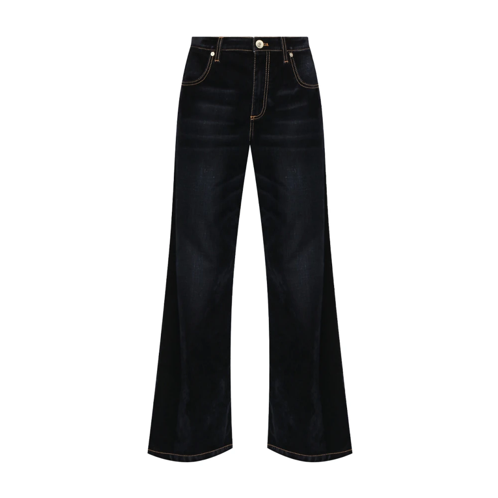 Eleventy Navy Blauwe Katoenen Broek Blue Dames