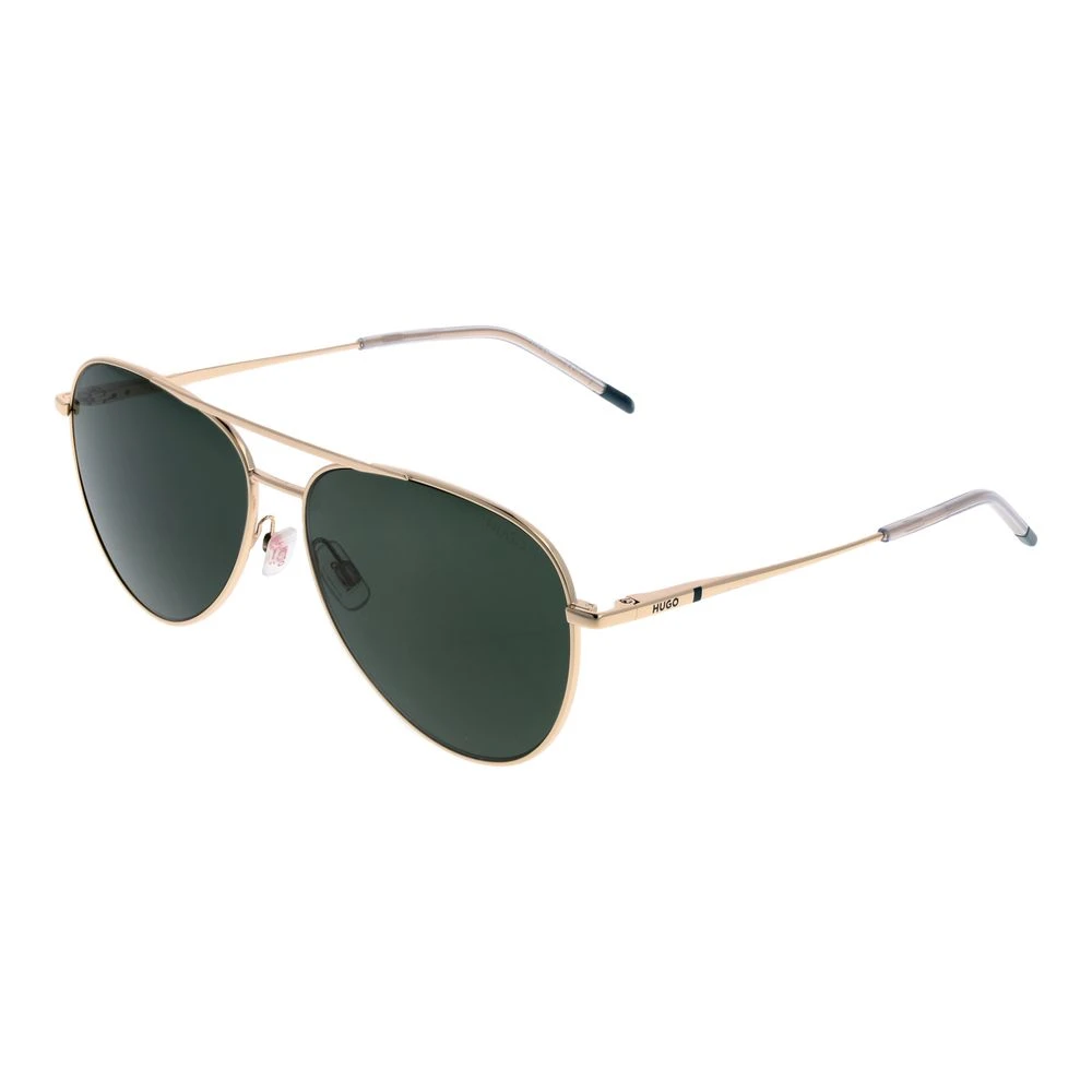 Hugo Men's Gold/Green Aviator Sunglasses Lenses