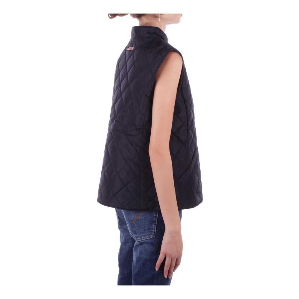 Ralph Lauren Blauw Logo Voorkant Knoop Jas Blue Dames