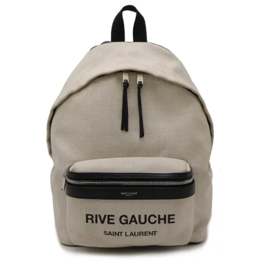 Yves Saint Laurent Vintage Pre-owned Leather backpacks Beige Dames