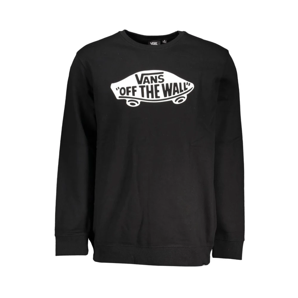 Vans Eenvoudig zwart katoenen sweatshirt met logoprint Black Heren