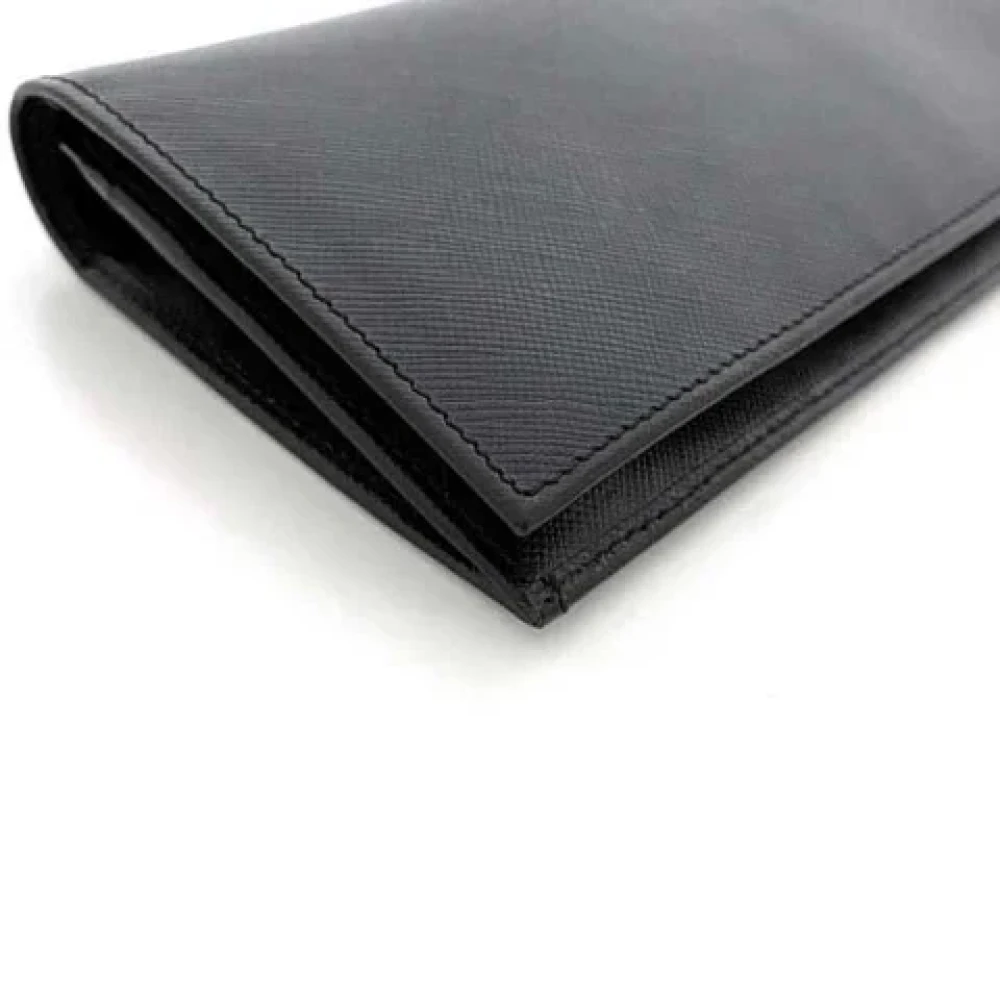 Prada Vintage Pre-owned Leather wallets Black Dames