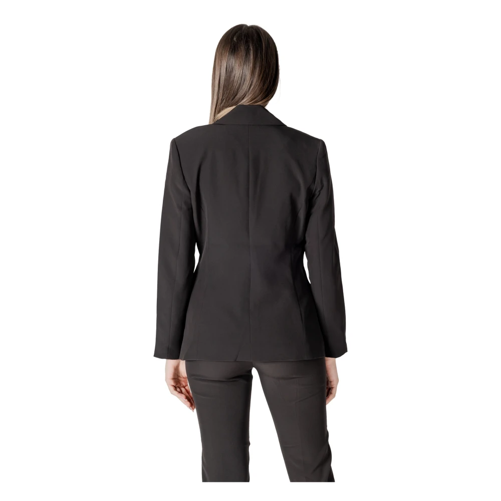 Ichi Klassieke Knoopblazer met Zakken Black Dames