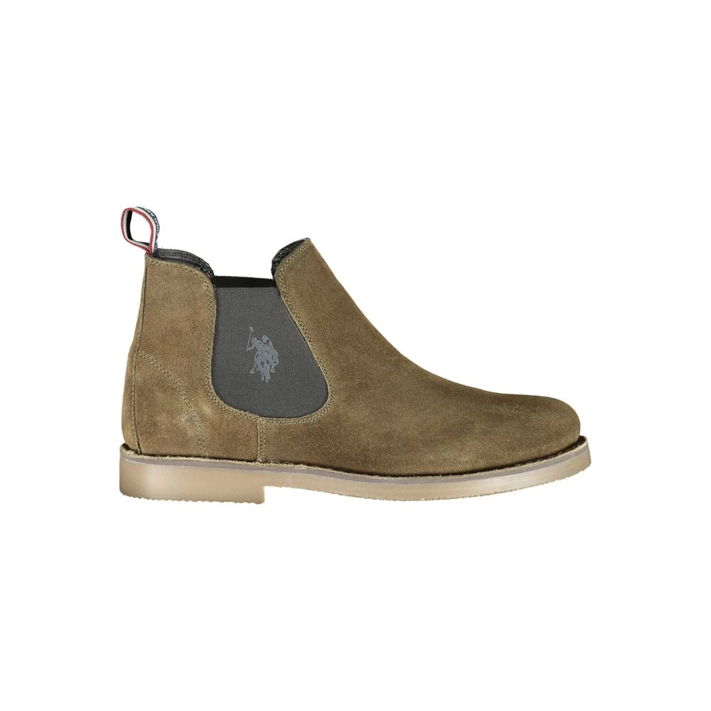 U.s. Polo Assn. Men's Green Chelsea Boots, 11 Uk, Leather Ankle Boot