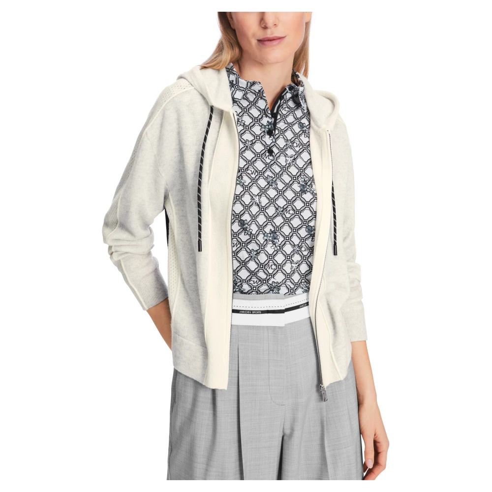 Marc Cain Sportieve Wol Kasjmier Ritsvest Gray Dames
