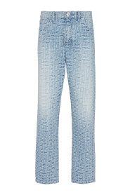 Monogrammierte Jacquard-Denim-Jeans