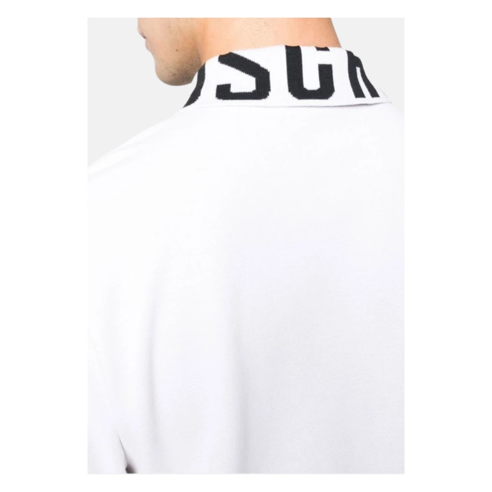 Moschino Logo Polo T-shirts en Polos Wit White Heren