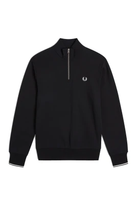 Half Zip Sweatshirt Svart Randig Rygg