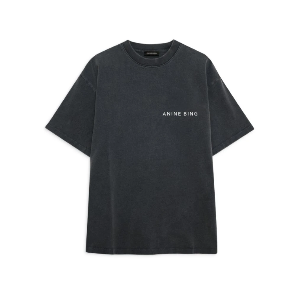 Anine Bing Slang Gewassen Tee Kent T-shirt Black Heren
