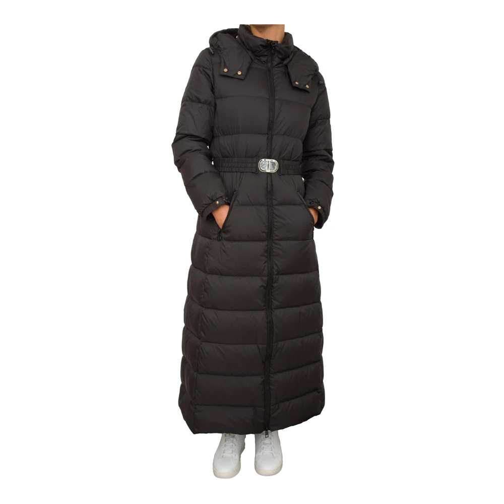 Twinset Zwarte Gewatteerde Jas Black Dames