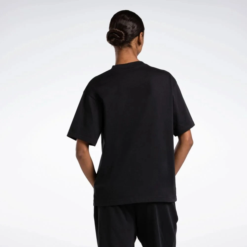 Reebok Grafisch Logo T-shirt Black Dames