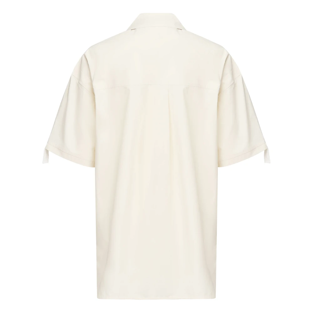 JW Anderson Polo Shirt met Gewatteerde Satijnen Zak White Heren