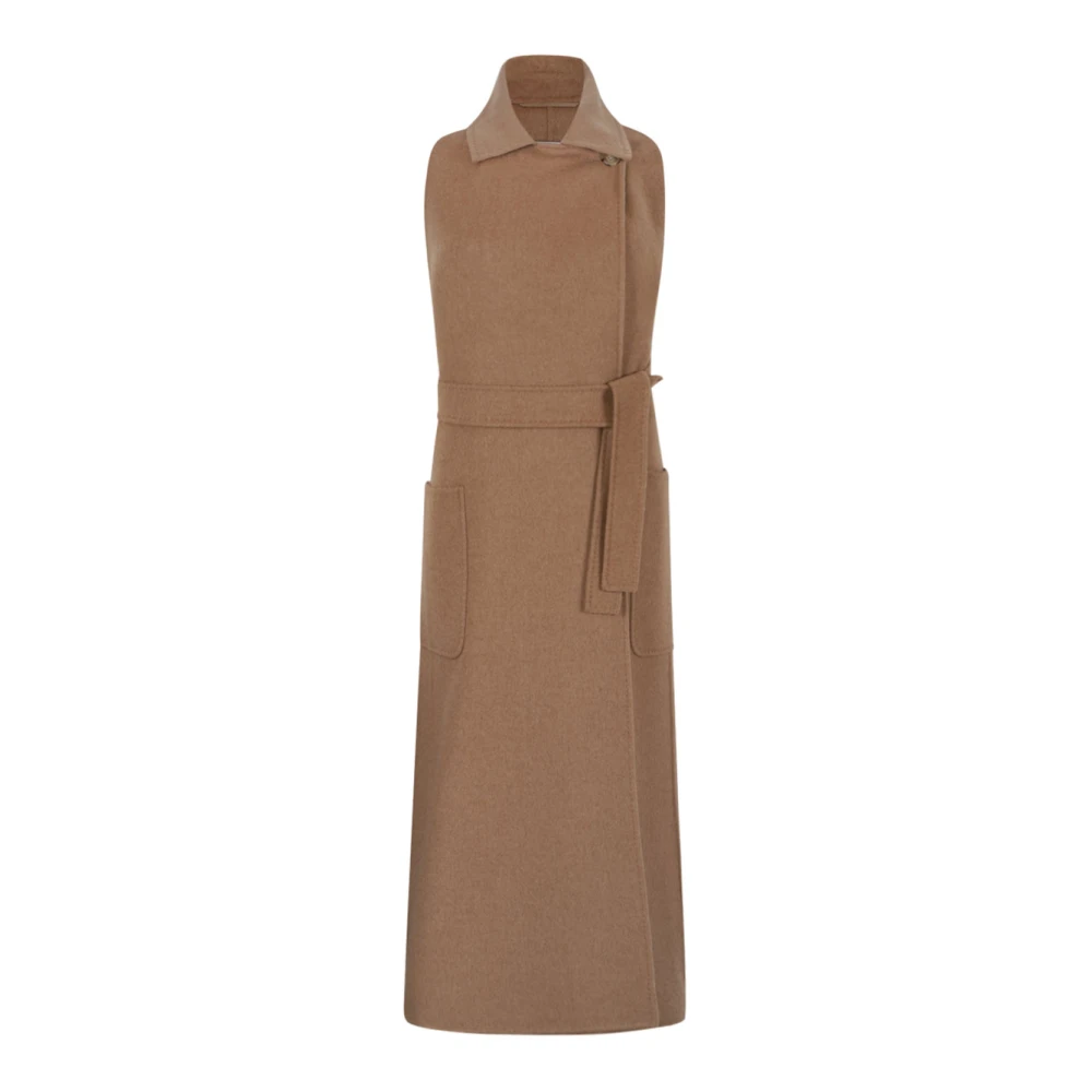 Max Mara Women's Brown Belted Coats, Xs, Berlina1234 Sleeveless Coat
