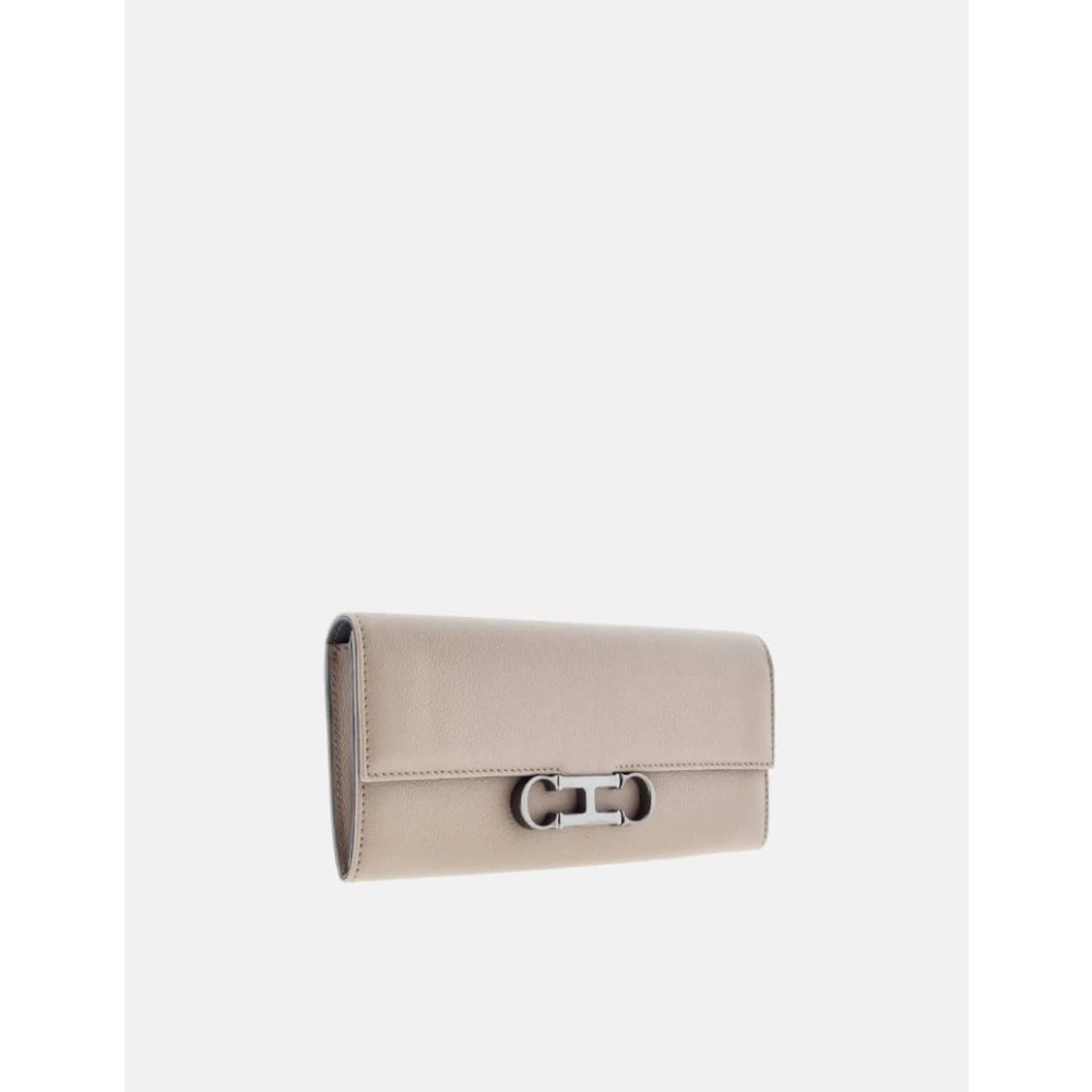 Carolina Herrera Insignia Trench Leren Portemonnee Beige Dames
