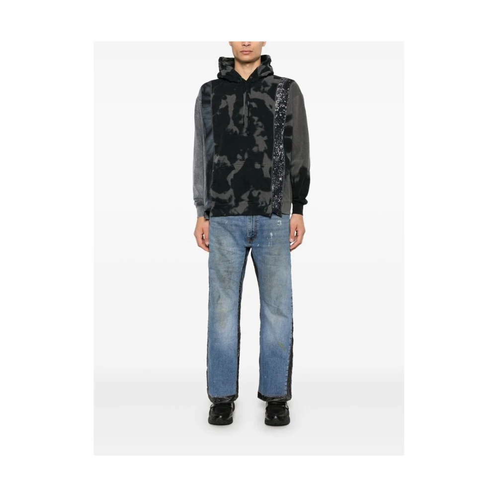 Needles Abstract Patchwork Hoodie Sweater Gray Heren