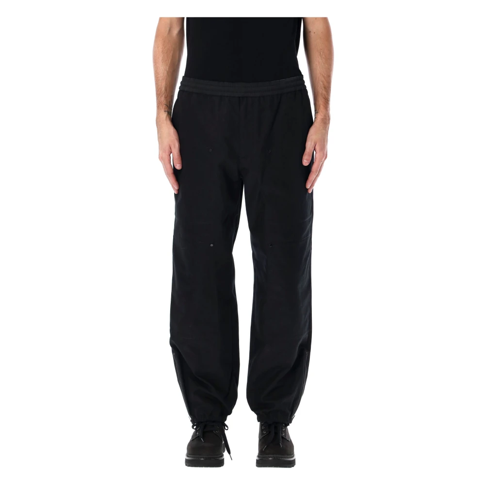 Moncler Zwarte Geborduurde Logo Joggingbroek Black Heren