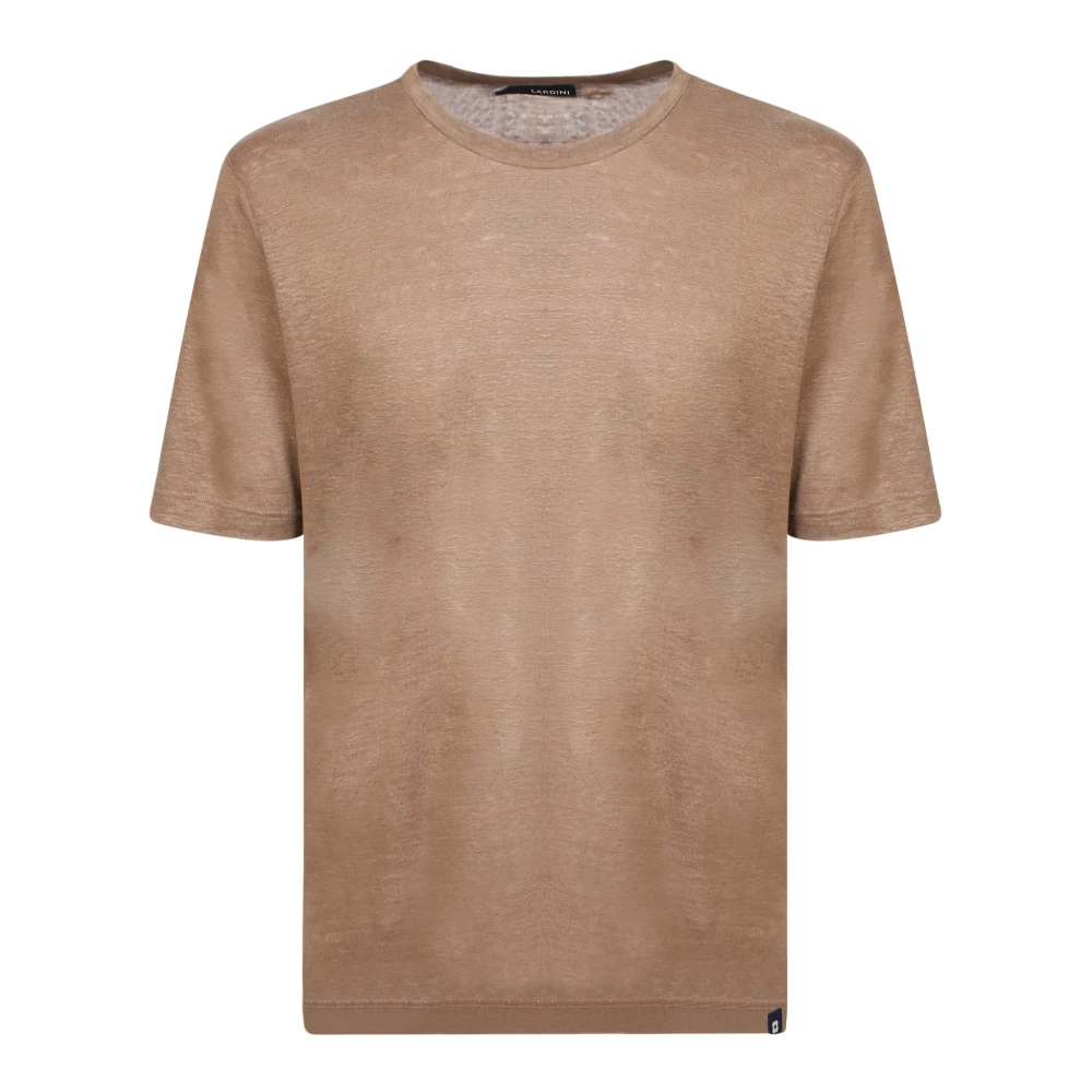 Lardini Beige Linne T-shirt för Män Beige, Herr