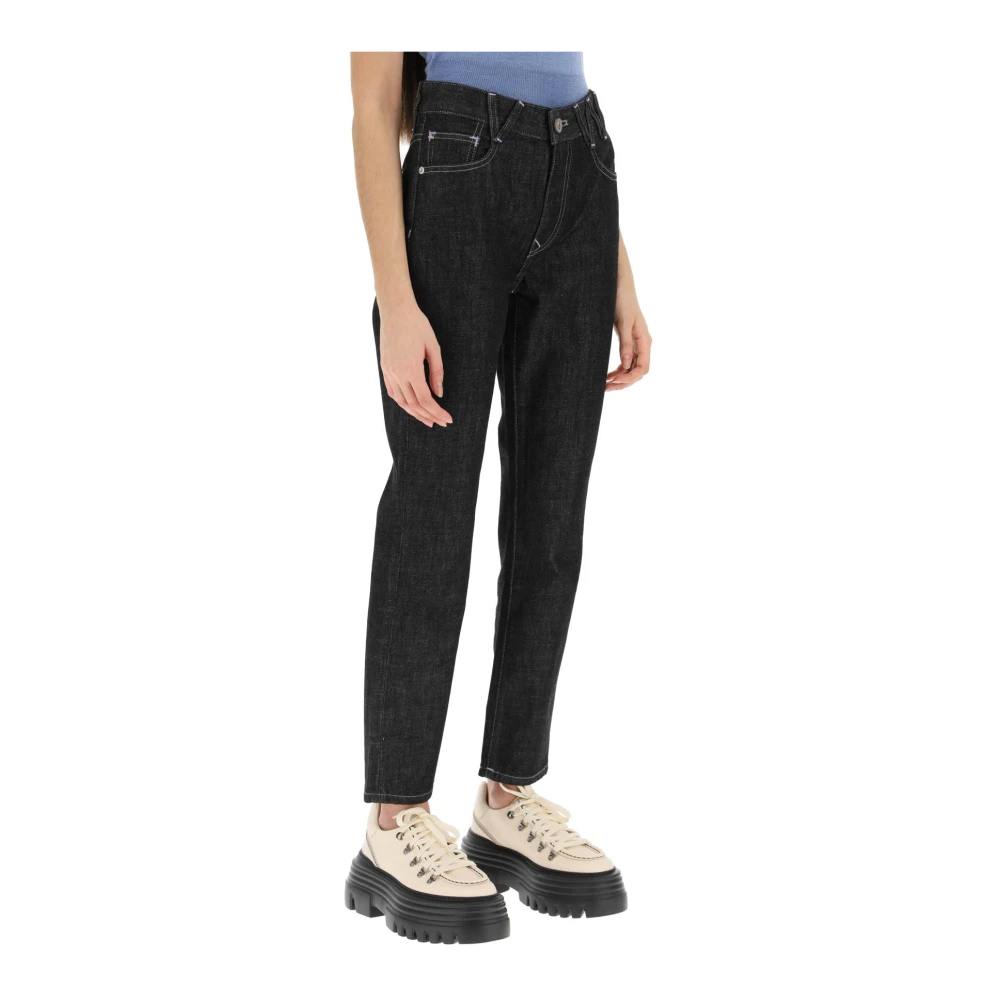 Vivienne Westwood Biologisch katoenen cropped jeans met borduurwerk Black Dames